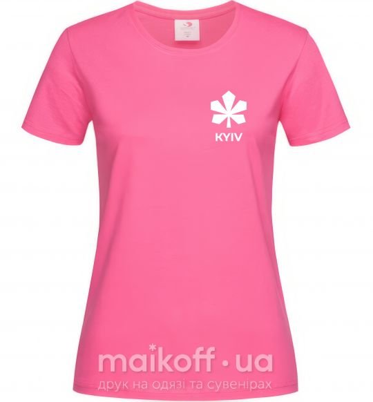 Женская футболка Київ каштан емблема Ярко-розовый фото