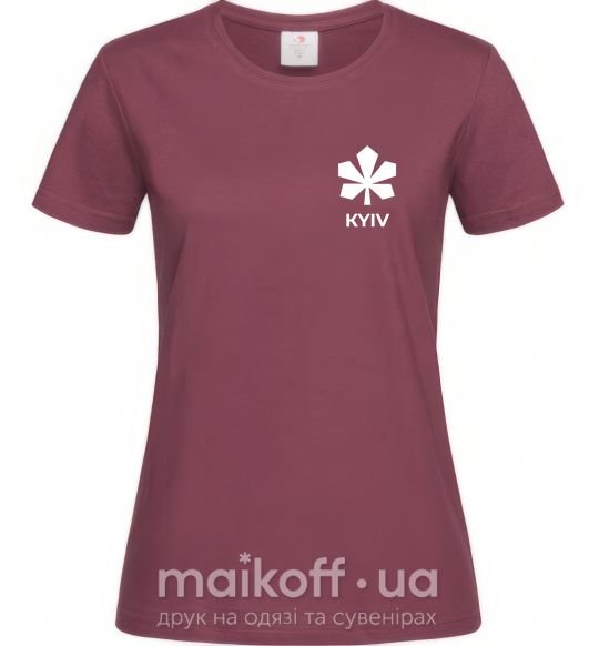 Женская футболка Київ каштан емблема Бордовый фото