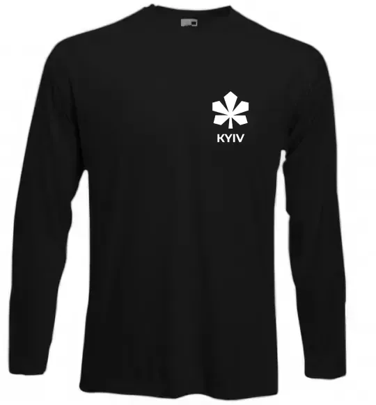 Лонгслив Київ каштан емблема Черный фото