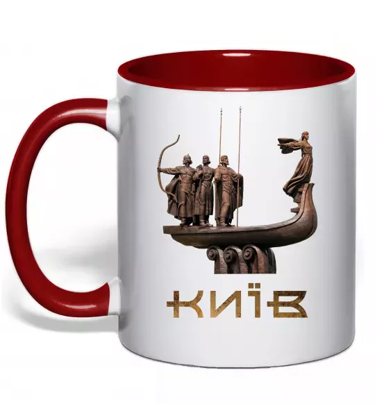 Чашка с цветной ручкой Київ Кий Щек Хорив Красный фото
