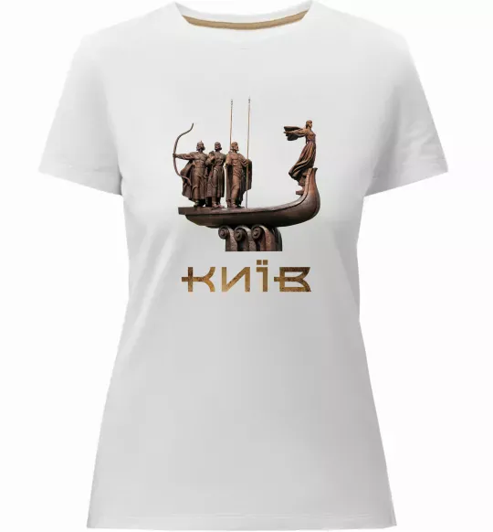 Жіноча преміум футболка Київ Кий Щек Хорив Білий фото