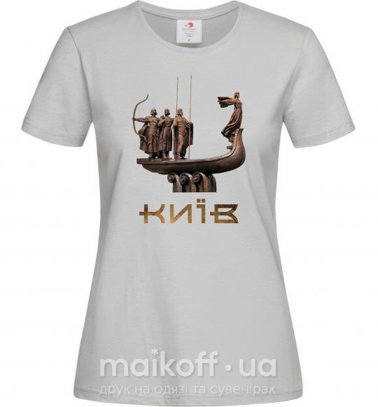 Женская футболка Київ Кий Щек Хорив Серый фото