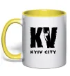 Чашка с цветной ручкой KV Kyiv City Солнечно желтый Чашка с цветной ручкой KV Kyiv City Солнечно желтый фото