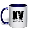 Чашка с цветной ручкой KV Kyiv City Глубокий темно-синий Чашка с цветной ручкой KV Kyiv City Глубокий темно-синий фото