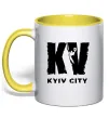 Чашка з кольоровою ручкою KV Kyiv City Лимонний фото