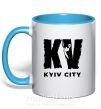 Чашка з кольоровою ручкою KV Kyiv City Блакитний фото