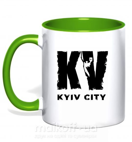 Чашка с цветной ручкой KV Kyiv City Зеленый фото