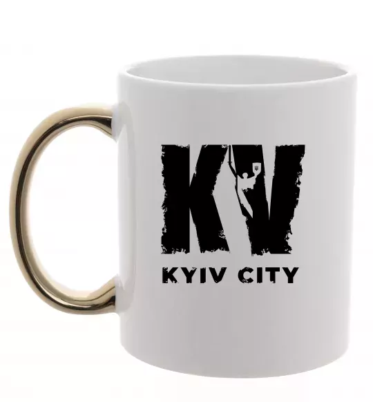 Чашка с цветной ручкой KV Kyiv City Золото фото