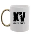 Чашка с цветной ручкой KV Kyiv City Золото Чашка с цветной ручкой KV Kyiv City Золото фото