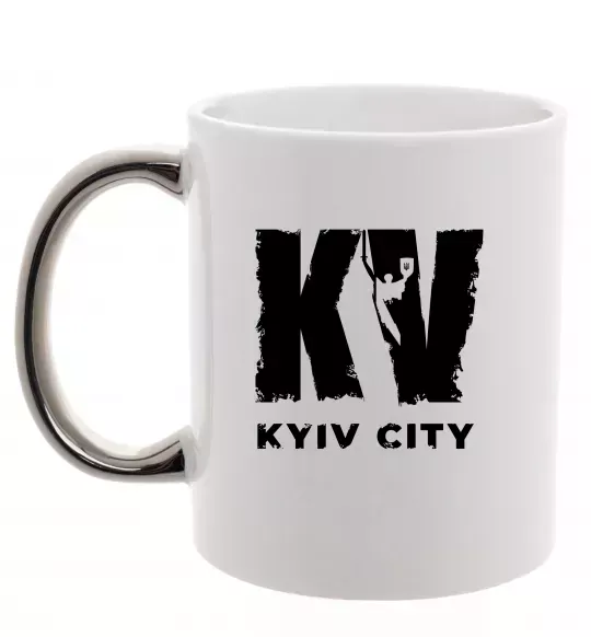 Чашка с цветной ручкой KV Kyiv City Серебро фото