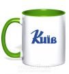 Чашка з кольоровою ручкою Київ Зелений фото