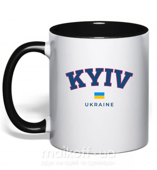 Чашка з кольоровою ручкою Kyiv Ukraine Чорний фото