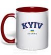 Чашка з кольоровою ручкою Kyiv Ukraine Червоний фото