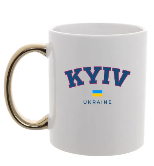 Чашка с цветной ручкой Kyiv Ukraine Золото фото