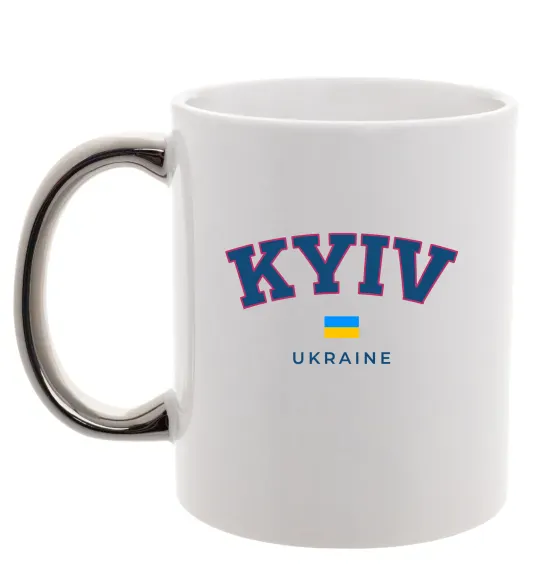 Чашка с цветной ручкой Kyiv Ukraine Серебро фото