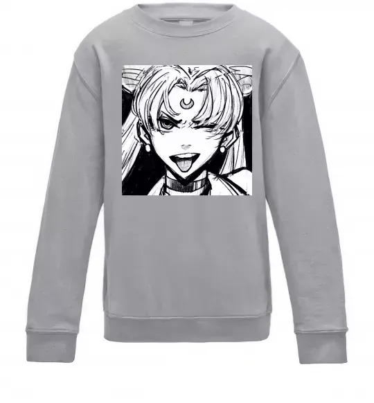 Дитячий світшот Sailor moon black white C(5-6) Сірий меланж фото