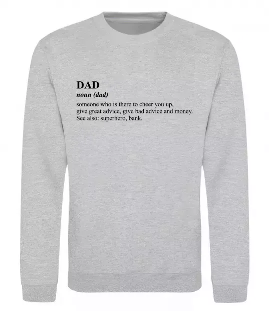 Світшот Dad superhero bank Сірий меланж фото