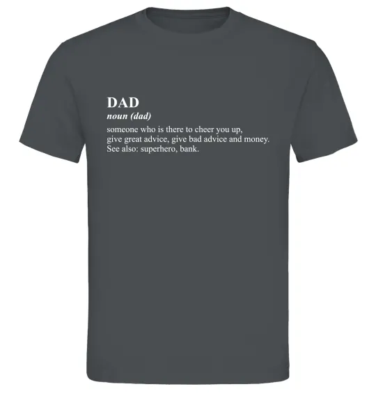 Чоловіча футболка Dad superhero bank Графіт фото
