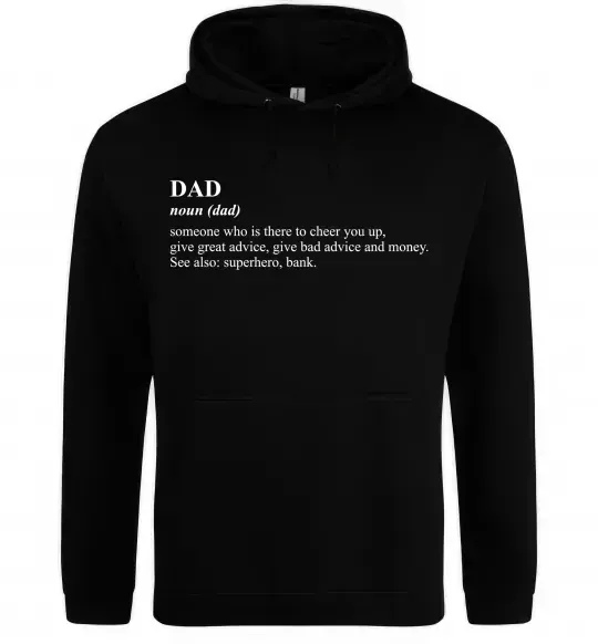 Мужская толстовка (худи) Dad superhero bank Черный фото