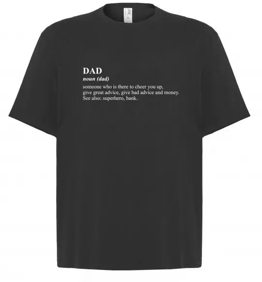 Футболка Оверсайз Dad superhero bank Черный фото