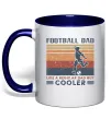 Чашка с цветной ручкой Football dad like a regular dad but cooler Глубокий темно-синий фото