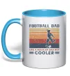 Чашка с цветной ручкой Football dad like a regular dad but cooler Голубой фото