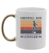 Чашка с цветной ручкой Football dad like a regular dad but cooler Золото фото