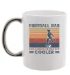 Чашка с цветной ручкой Football dad like a regular dad but cooler Серебро фото