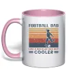Чашка с цветной ручкой Football dad like a regular dad but cooler Нежно розовый фото