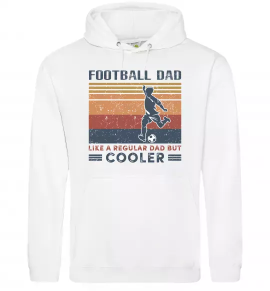 Мужская толстовка (худи) Football dad like a regular dad but cooler Белый фото