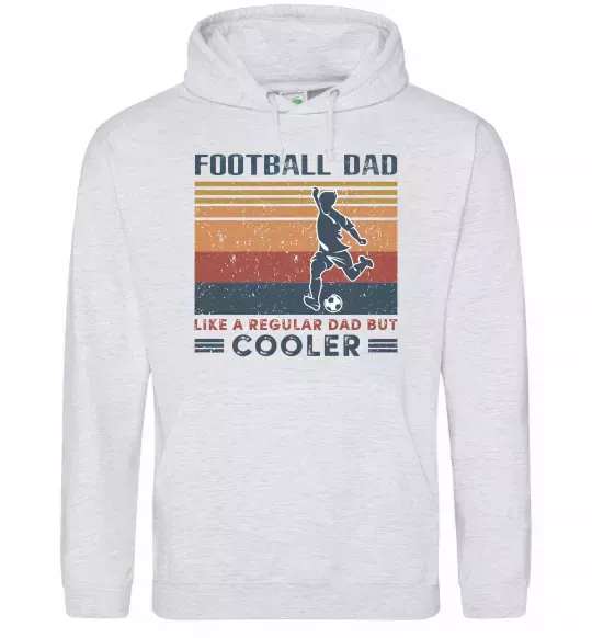 Мужская толстовка (худи) Football dad like a regular dad but cooler Серый меланж фото