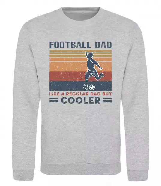 Свитшот Football dad like a regular dad but cooler Серый меланж фото