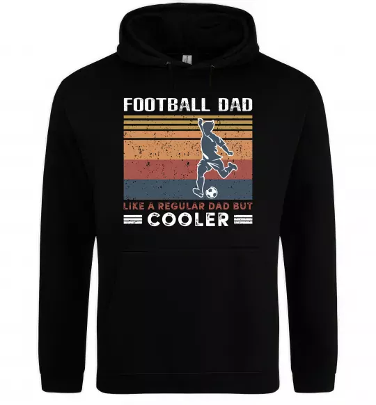 Мужская толстовка (худи) Football dad like a regular dad but cooler Черный фото
