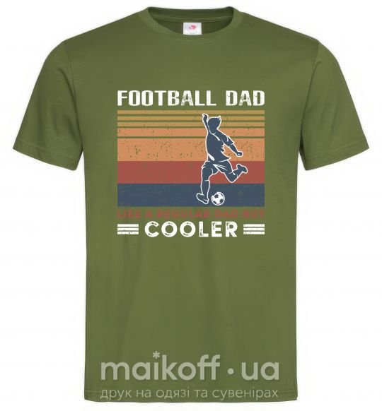 Мужская футболка Football dad like a regular dad but cooler Оливковый фото