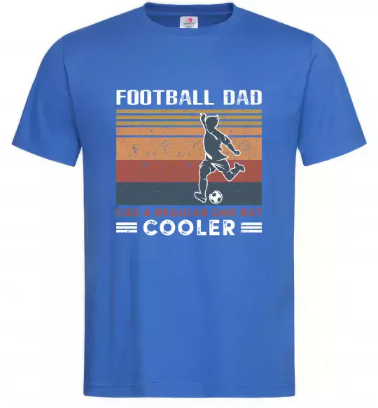 Чоловіча футболка Football dad like a regular dad but cooler Яскраво-синій фото
