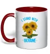 Чашка с цветной ручкой I stand with Ukraine sunflower Красный Чашка с цветной ручкой I stand with Ukraine sunflower Красный фото