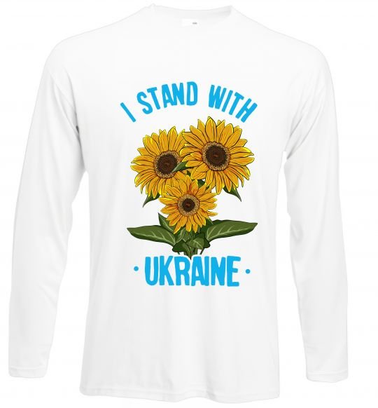 Реглан I stand with Ukraine sunflower Білий фото