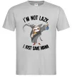 Мужская футболка I`m not lazy, i just save mana Серый фото