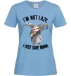 Жіноча футболка I`m not lazy, i just save mana Блакитний фото