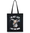 Еко-сумка I`m not lazy, i just save mana Чорний фото