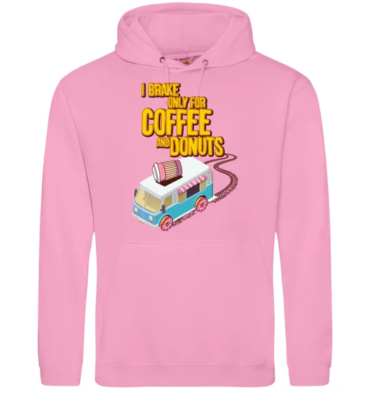 Женская толстовка (худи) Brake for coffee and donuts Розовый фото