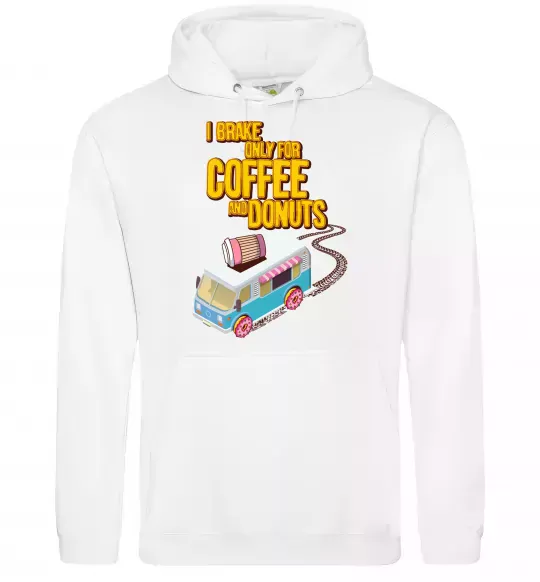 Жіноча толстовка (худі) Brake for coffee and donuts Білий фото