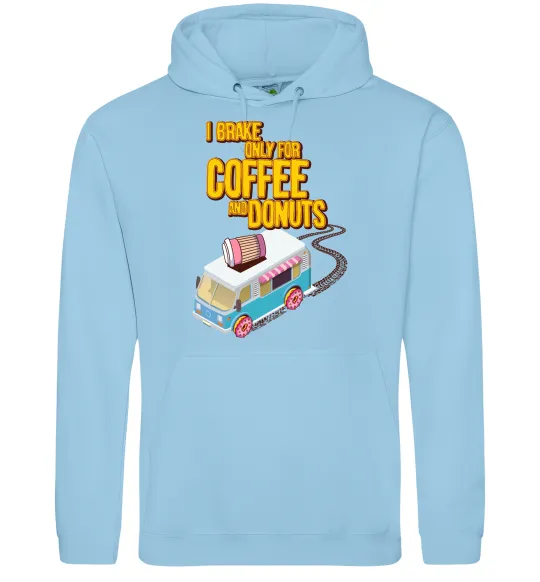 Женская толстовка (худи) Brake for coffee and donuts Голубой фото