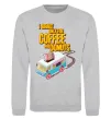 Світшот Brake for coffee and donuts Сірий меланж фото