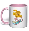 Чашка з кольоровою ручкою Brake for coffee and donuts Ніжно рожевий Чашка з кольоровою ручкою Brake for coffee and donuts Ніжно рожевий фото
