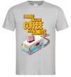 Мужская футболка Brake for coffee and donuts Серый фото