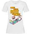 Женская футболка Brake for coffee and donuts Белый фото