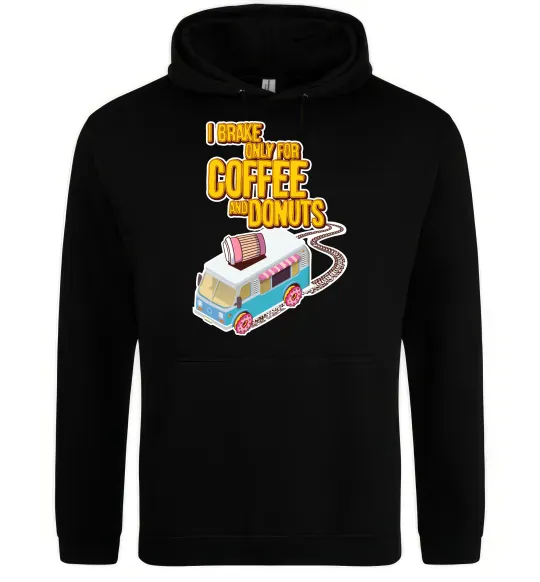Жіноча толстовка (худі) Brake for coffee and donuts Чорний фото