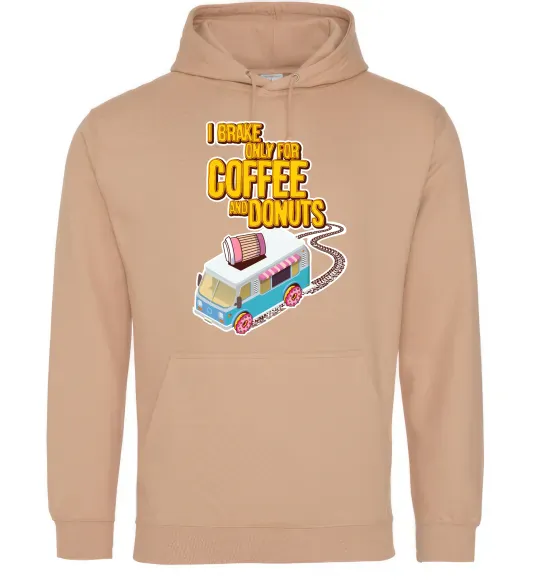 Жіноча толстовка (худі) Brake for coffee and donuts Пісочний фото