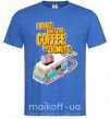 Чоловіча футболка Brake for coffee and donuts Яскраво-синій фото